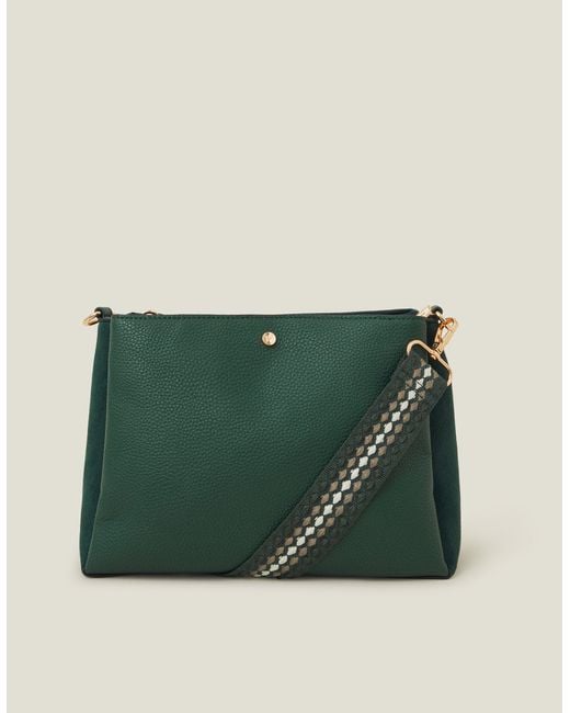Accessorize Green Webbing Strap Cross-Body Bag