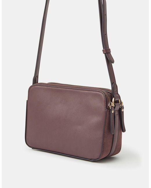 Accessorize Purple Classic Double Zip Crossbody Bag