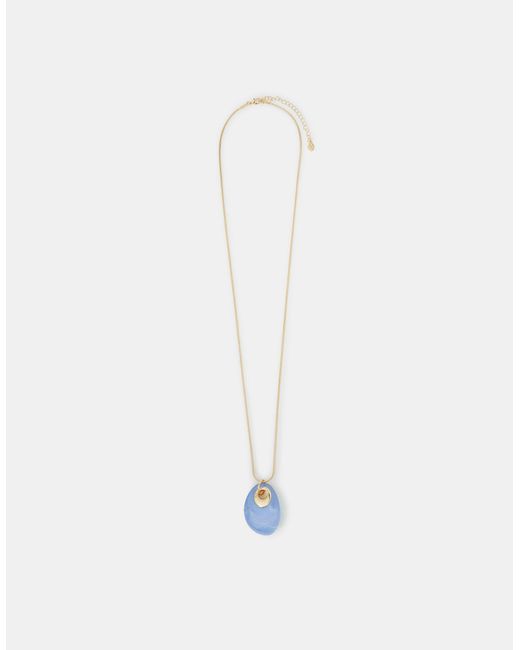 Accessorize White Long Resin Pendant Necklace