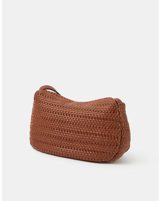 Accessorize Brown Woven Crossbody Bag