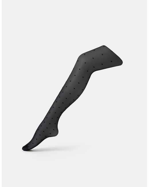 Accessorize Black Cotton Pinspot Tights