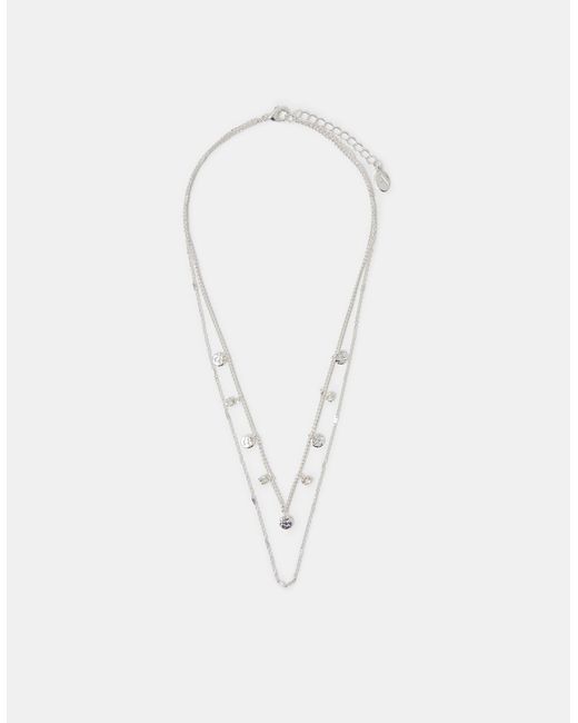 Accessorize Blue Textured Disc Layered Necklace