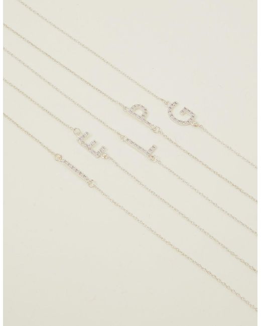 Accessorize Natural Sterling Sparkle Initial Bracelet