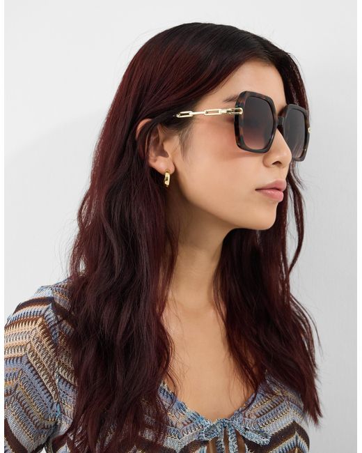 Accessorize Metallic Tort Square Sunglasses