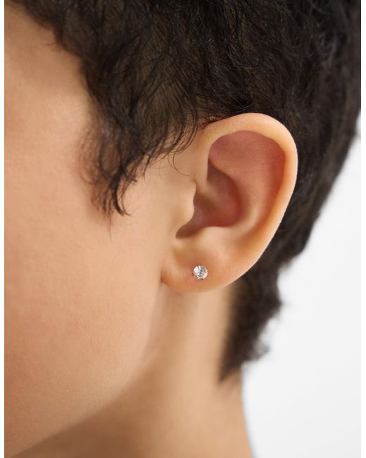 Accessorize White 2-Pack 14Ct-Plated Surgical Steel Diamanté Flatback Earrings