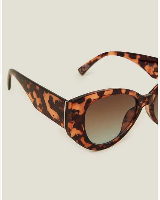 Accessorize Natural Tan Crystal Tortoiseshell Cateye Sunglasses