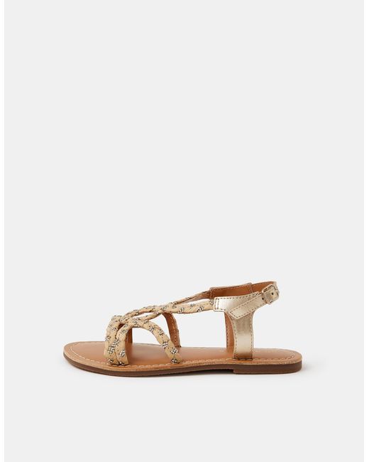 Accessorize White Diamanté Braided Sandals