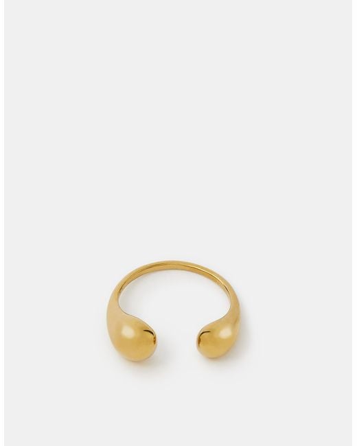 Accessorize Metallic Stainless Steel Open Adjustable Ring