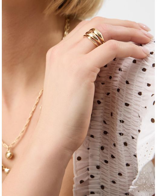 Accessorize Brown 3-Pack Molten Rings