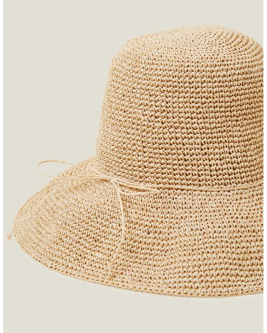 Accessorize Natural Straw Bucket Hat