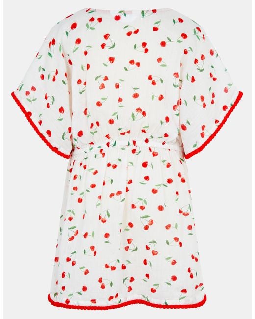 Accessorize Red Cherry Print Kaftan