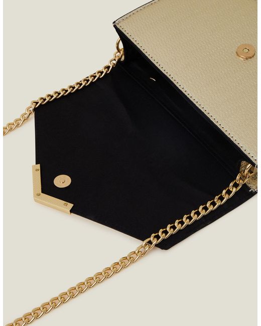 Accessorize Natural Women's Envelope Cross-body Bag Gold