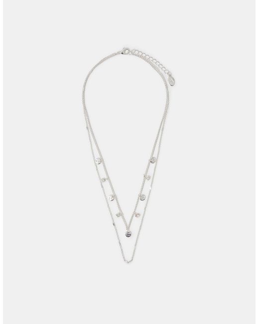 Accessorize Blue Textured Disc Layered Necklace