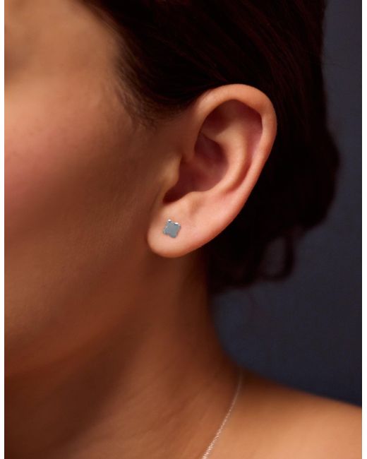 Accessorize White Sterling Clover Stud Earrings