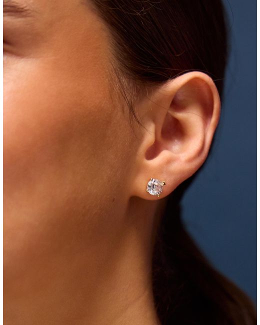 Accessorize White 14Ct-Plated Bling Stud Earrings