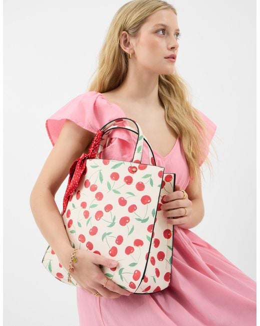 Accessorize Pink Cherry Print Handbag