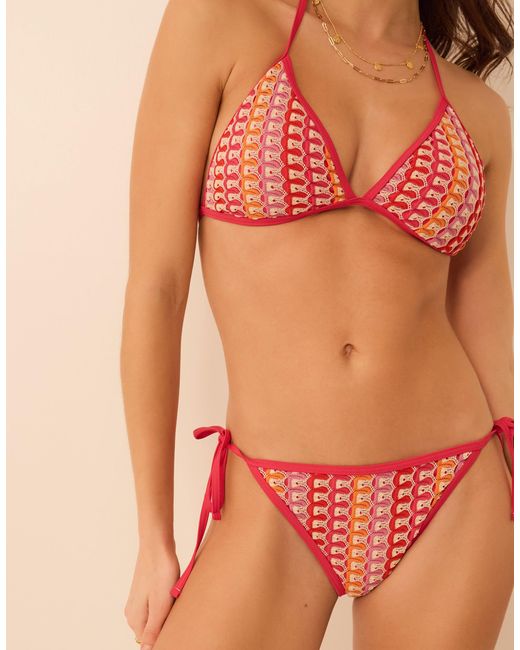 Accessorize Orange Crochet Tie Side Bikini Bottoms