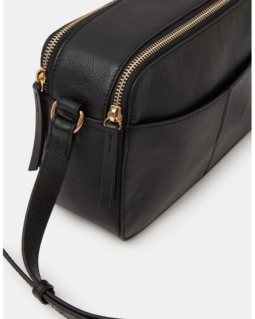 Accessorize Gray Double Zip Leather Camera Bag