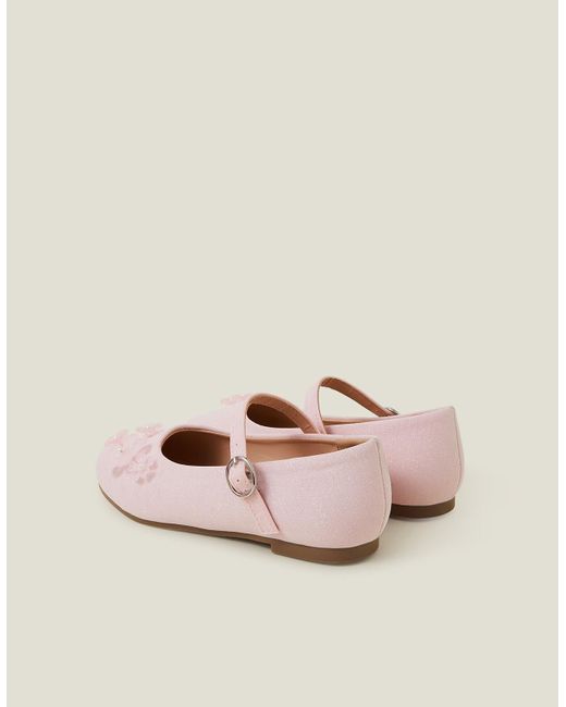 Accessorize Natural Flower Glitter Strappy Ballet Flats