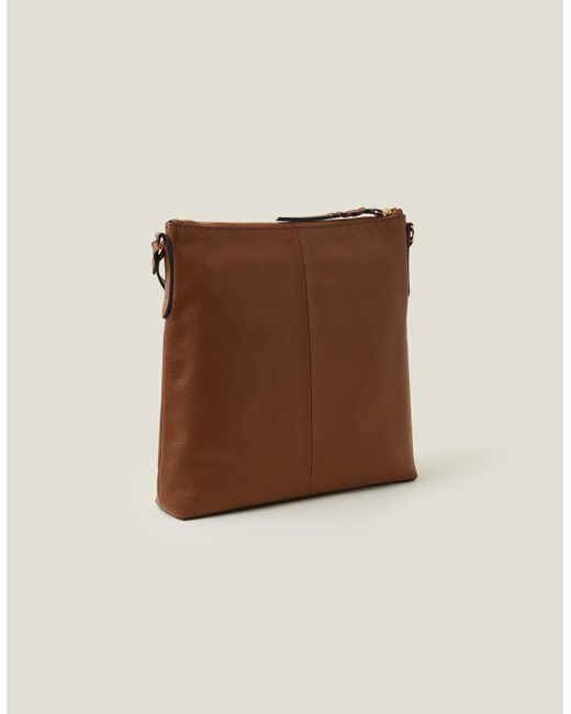 Accessorize Green Leather Large Messenger Bag