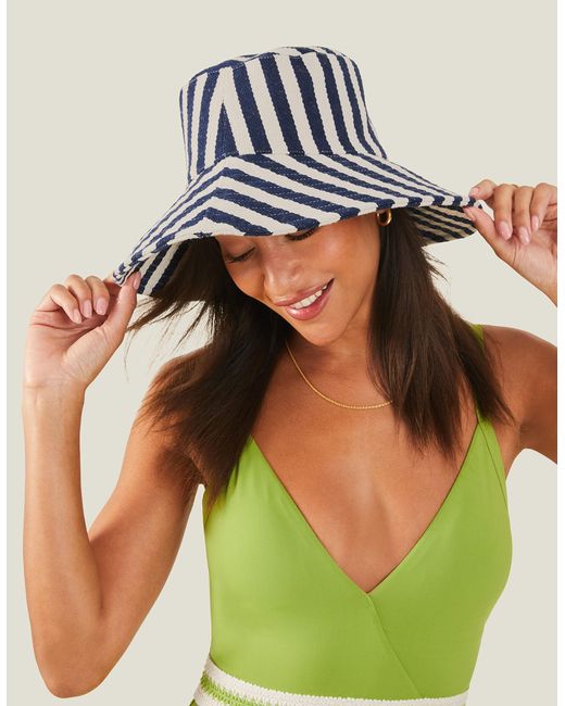 Accessorize Blue Women's Navy/white Nautical Bucket Hat