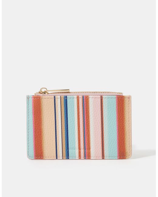 Accessorize White Stripe Card Holder