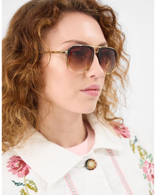 Accessorize Metallic Ombré Aviator Sunglasses