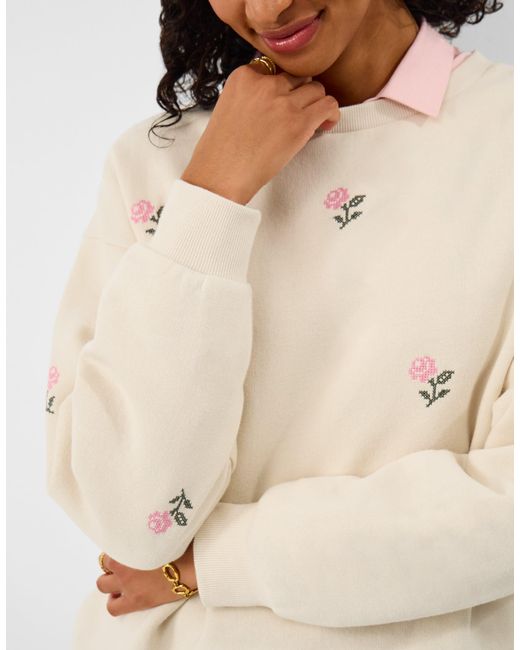 Accessorize White Floral Embroidered Jumper