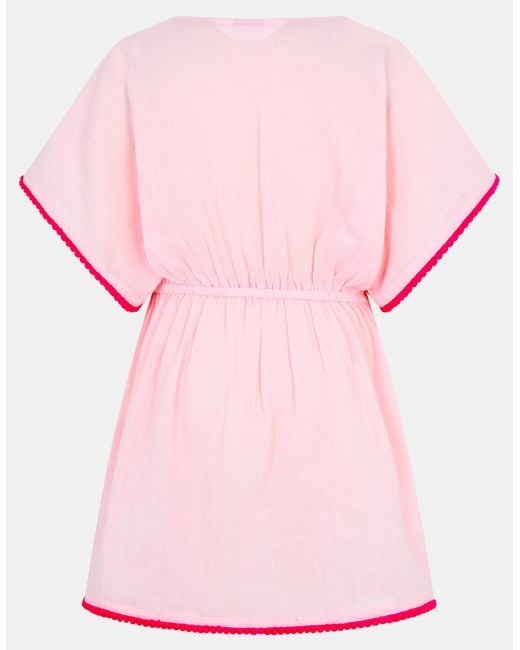 Accessorize Pink Fruit Embroidered Cotton Kaftan