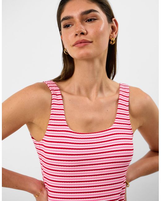 Accessorize Stripe Crinkle Textured Swimsuit