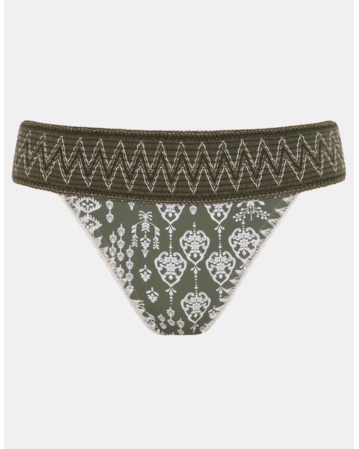 Accessorize White Floral Print Band Bikini Bottoms