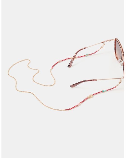 Accessorize Brown Beaded Fish Sunglasses Chain