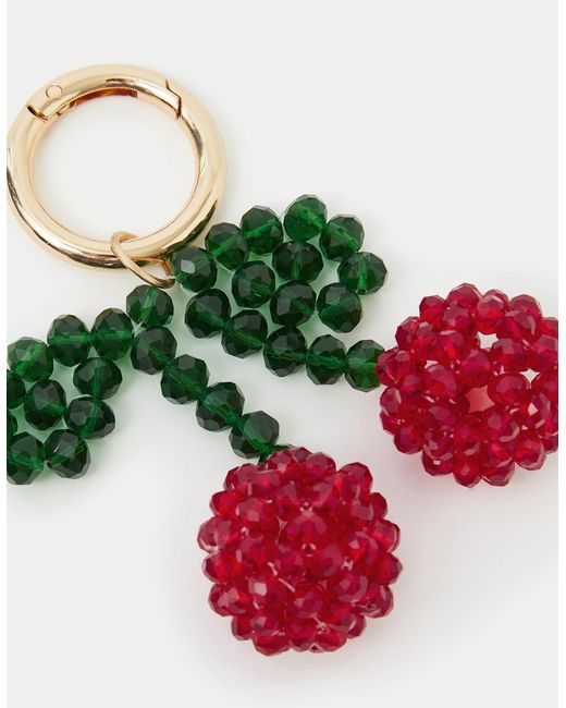 Accessorize Green Cherry Beaded Bag Charm