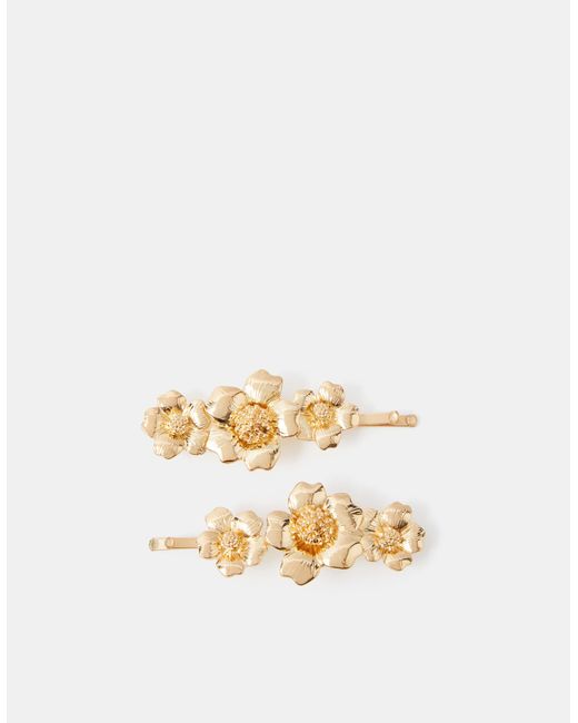 Accessorize Metallic 2-Pack Floral Metal Hair Slides