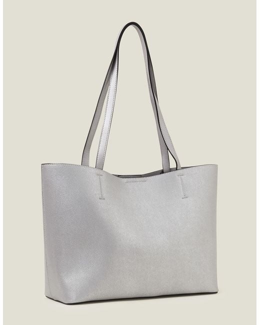 Accessorize Gray Women's Leo Tote Bag Silver