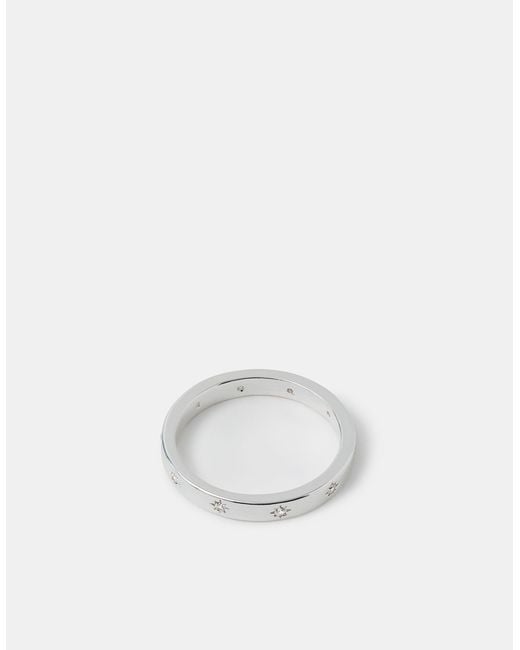 Accessorize White Sterling-Plated Star Ring