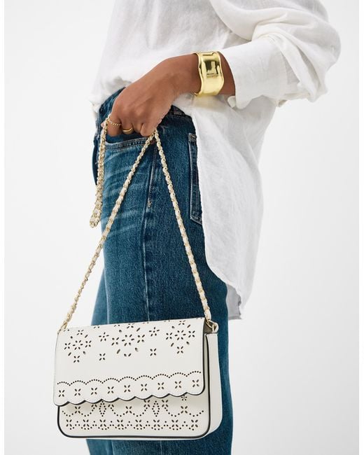 Accessorize White Laser Cut Crossbody Bag