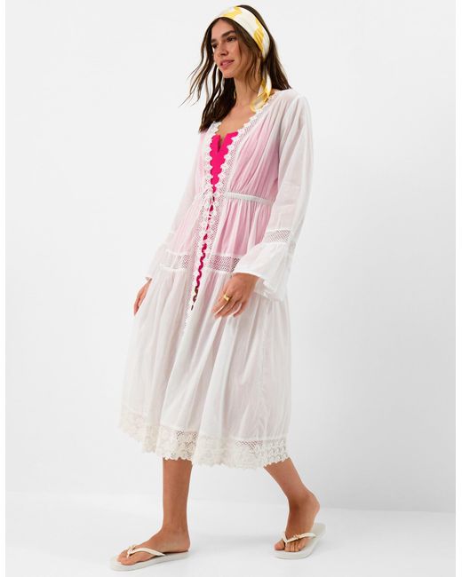 Accessorize White Lace Midi Kaftan
