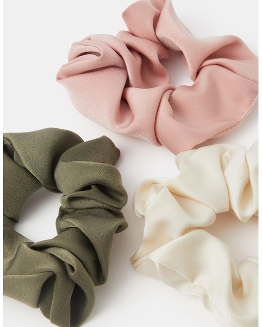 Accessorize White 3-Pack Satin Hair Scrunchies