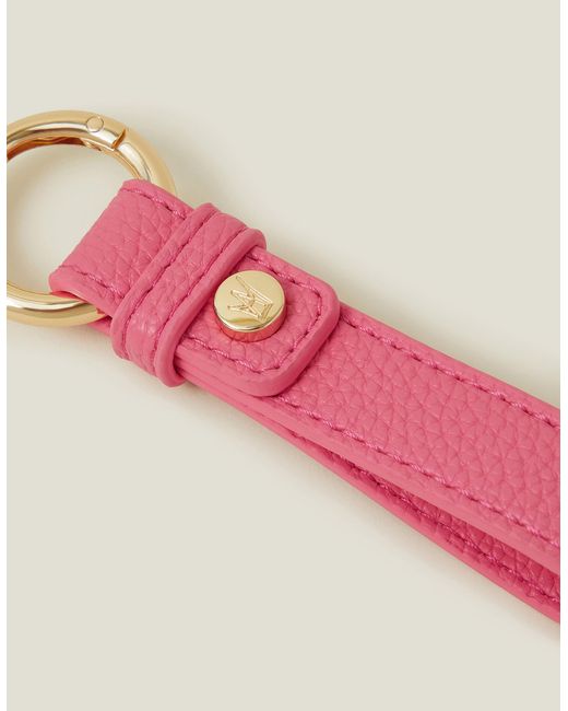 Accessorize Pink Women's Gold Faux Leather Loop Keyring
