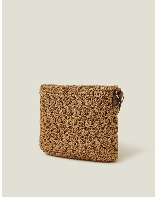 Accessorize Natural Paper Raffia Crossbody Bag