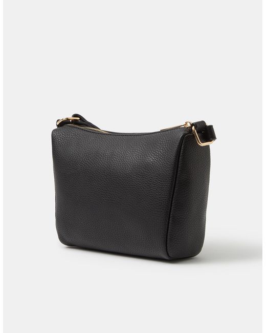 Accessorize Black Double Zip Crossbody Bag