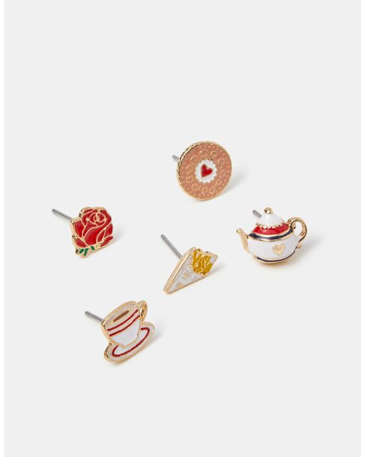 Accessorize White 5-Pack London Food Stud Earrings