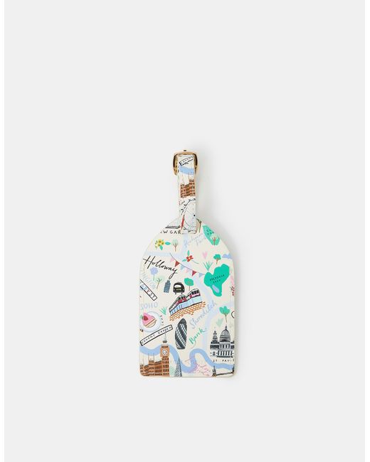Accessorize Blue Cream And London Map Luggage Tag
