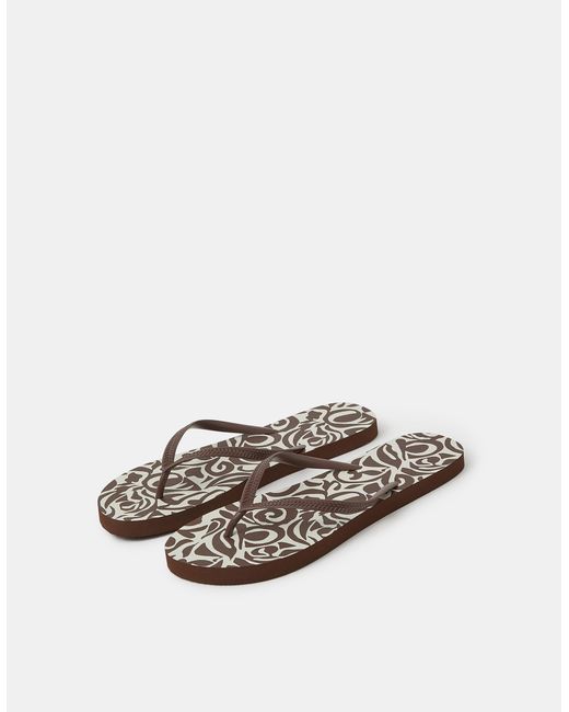 Accessorize White Floral Print Flip Flops