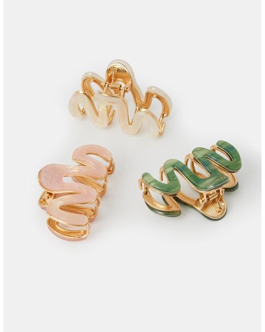 Accessorize Green 3-Pack Mini Resin Wiggle Claw Clips