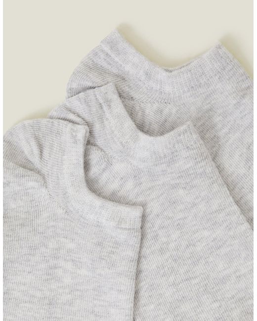 Accessorize Natural Cotton 3-Pack Trainer Socks