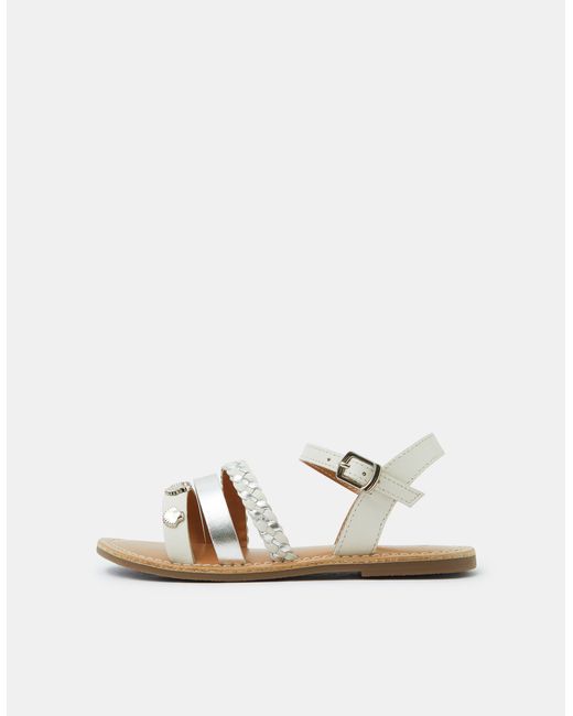Accessorize White Shell Metallic Sandals