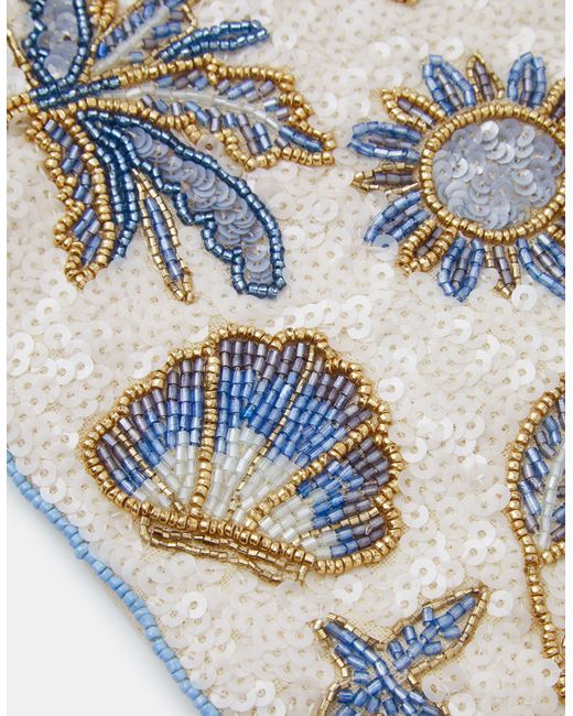 Accessorize White Beach Sequin Pouch