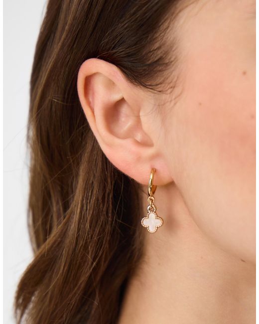 Accessorize White 5-Pack Pearl Clover Stud & Hoop Earrings